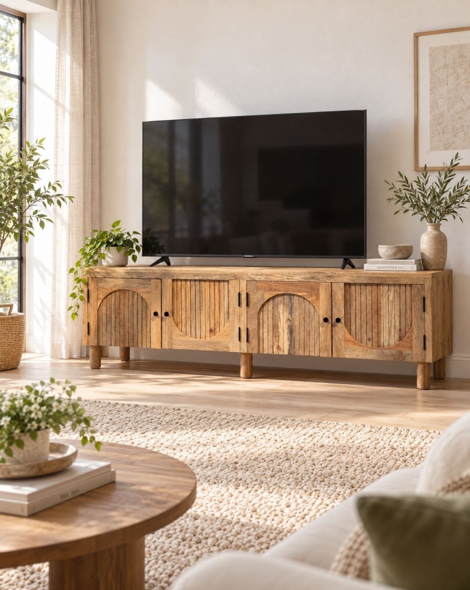 Oksana Lining Four Door Tv Stand - Art and craft furniture