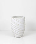 Onyx Off‑White Spiral Planter - Art and craft furniture