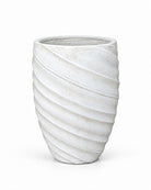 Onyx Off‑White Spiral Planter - Art and craft furniture
