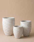 Onyx Off‑White Spiral Pot - Art and craft furniture
