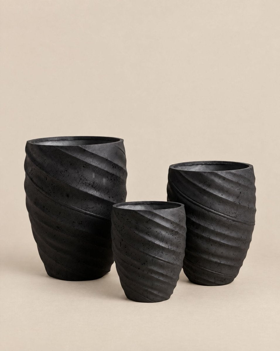 Onyx Swirl Texture Fiber Cement Pot - Art and craft furniture
