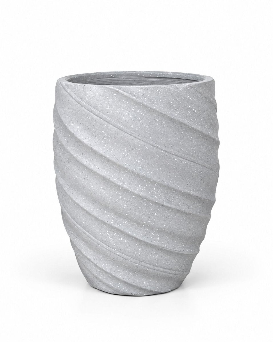 Orbix Grey Spiral Pot - Art and craft furniture
