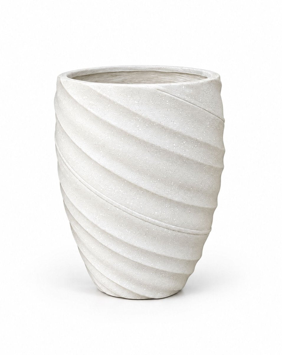 Orbix White Spiral Pot - Art and craft furniture