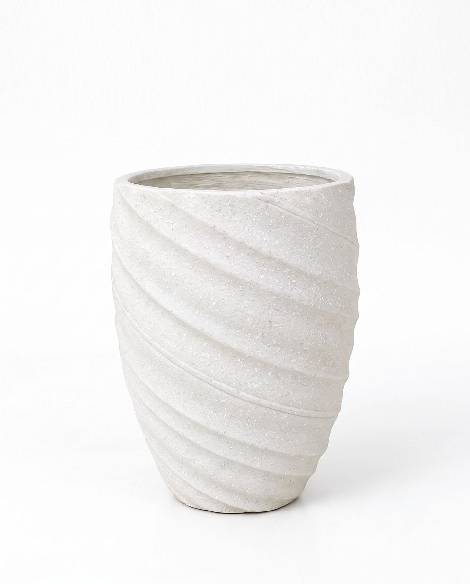 Orbix White Spiral Pot - Art and craft furniture