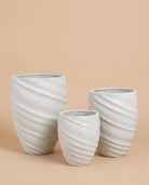 Orbix White Spiral Pot - Art and craft furniture