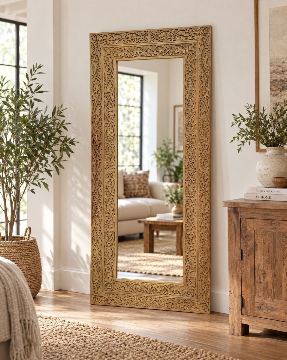 Ornate Carving Frame Mirror - Art and craft furniture