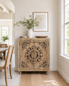 Ornella Mango Wood Hand-Carved Sideboard - Art and craft furniture