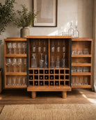 Orvella Wooden 2 Door Bar Counter - Art and craft furniture