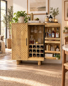 Orvella Wooden 2 Door Bar Counter - Art and craft furniture