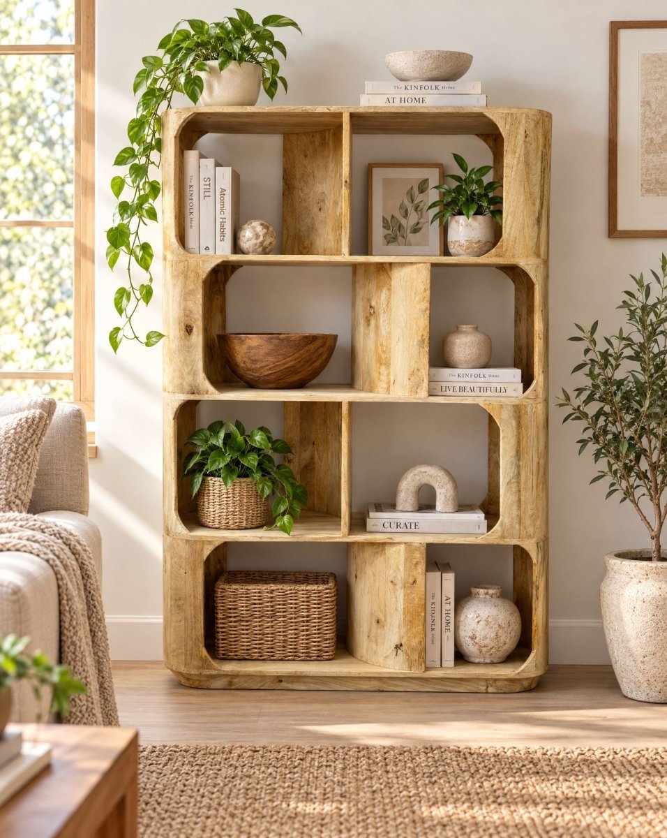 Orvian Mango Wood Bookshelf - Art and craft furniture