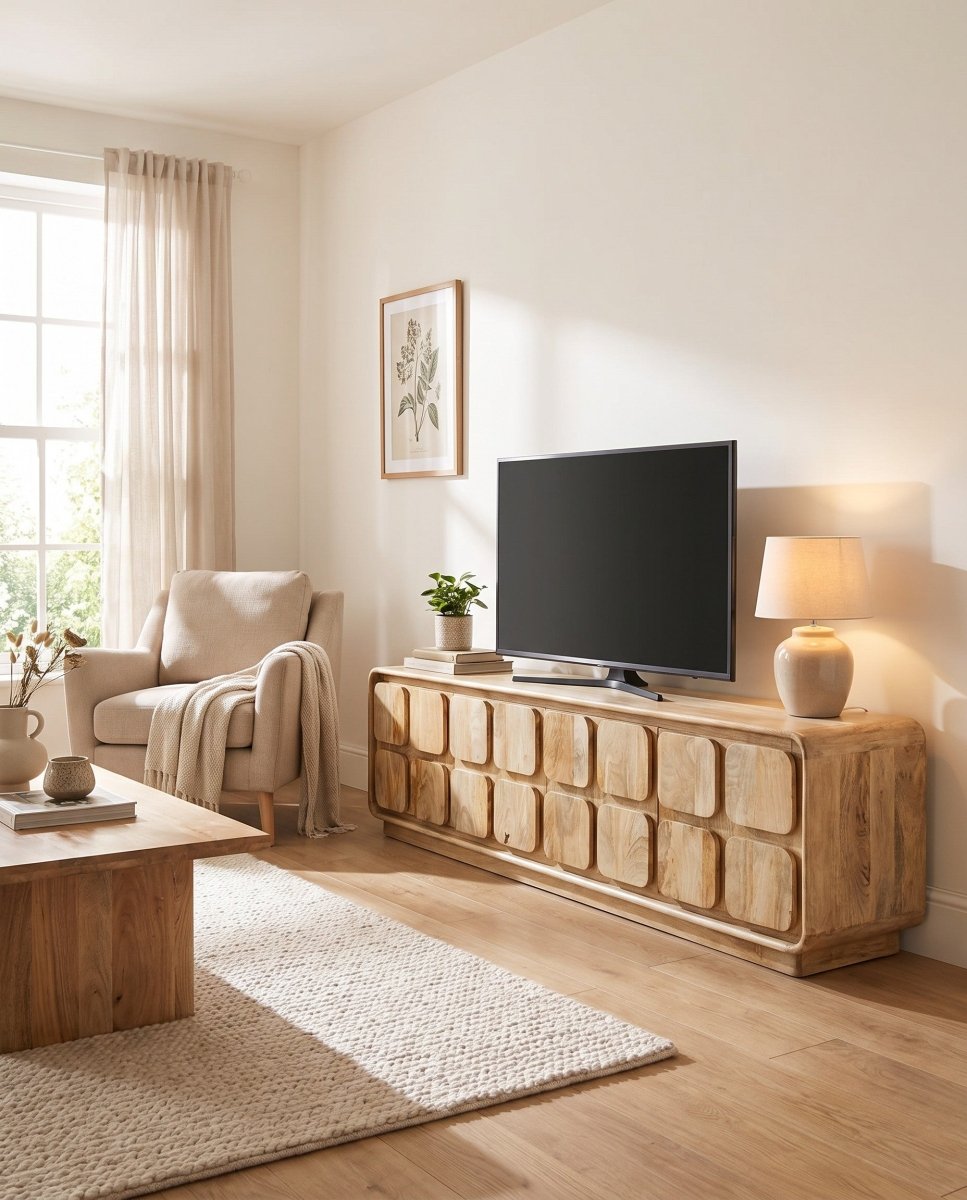 Orvian Mango Wood Tv Stand - Art and craft furniture