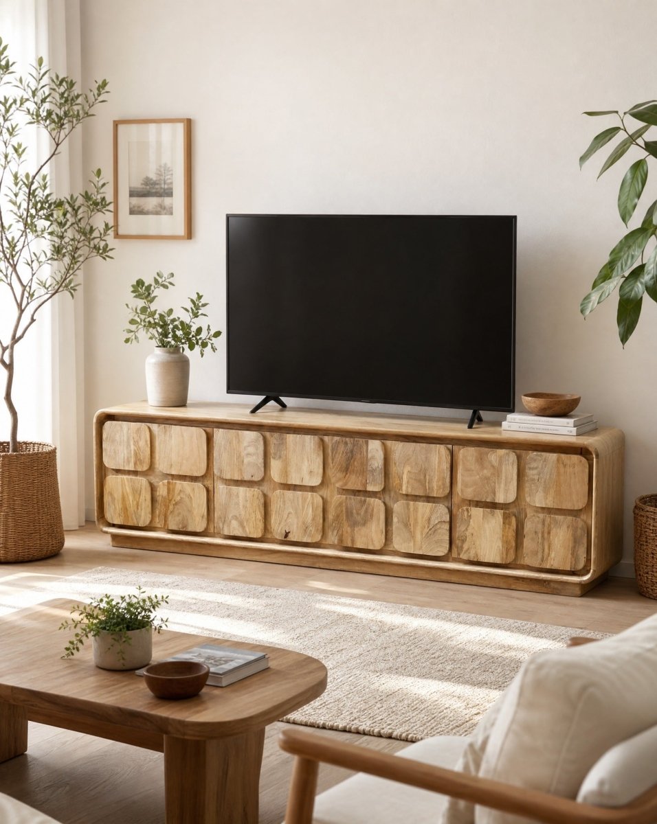 Orvian Mango Wood Tv Stand - Art and craft furniture
