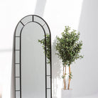 OSTRAVA BLACK METAL ROUND TOP MIRROR FRAME - Art and craft furniture