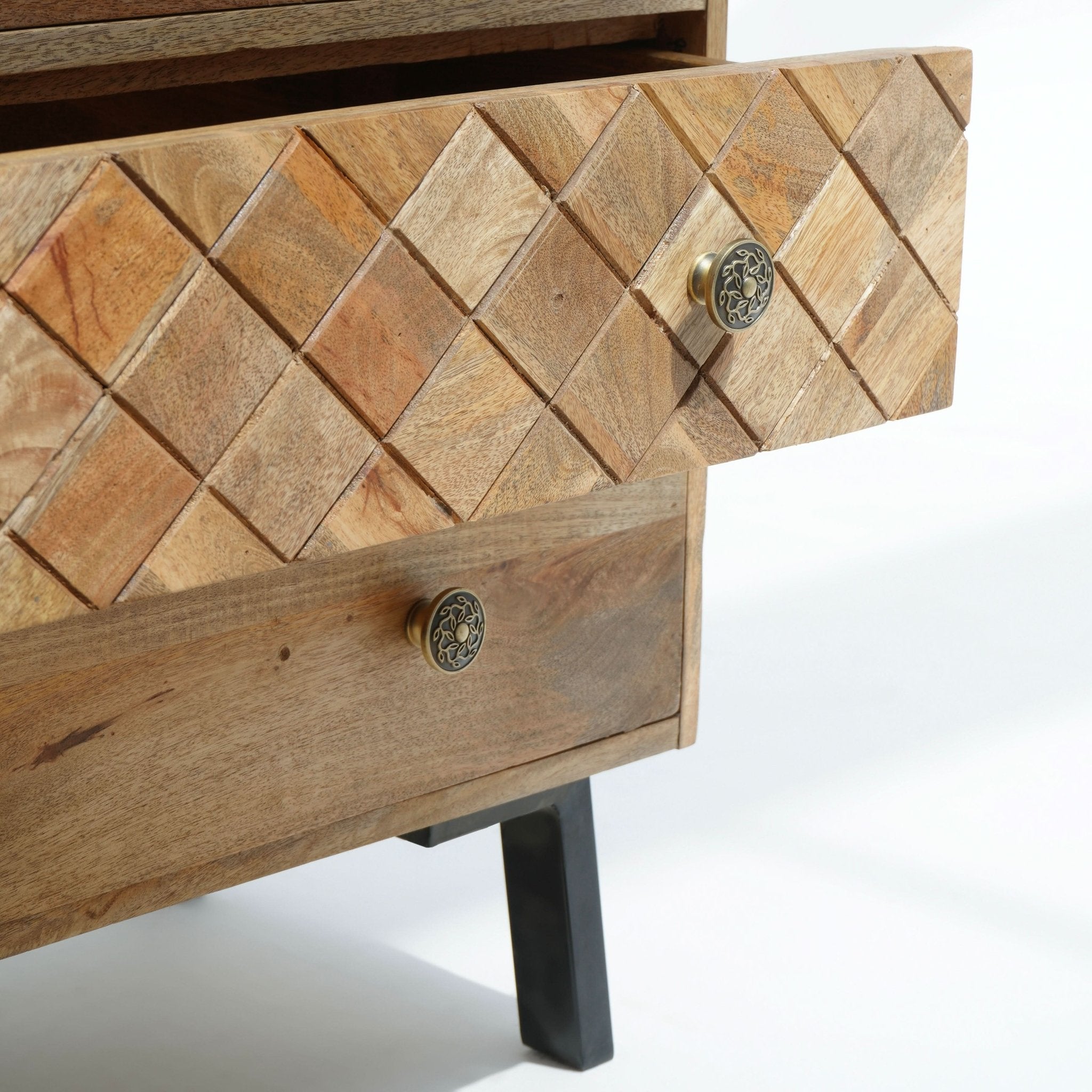 PERTH HILLS MANGO THREE DRAWER CHEST OF DRAWERS - Art and craft furniture