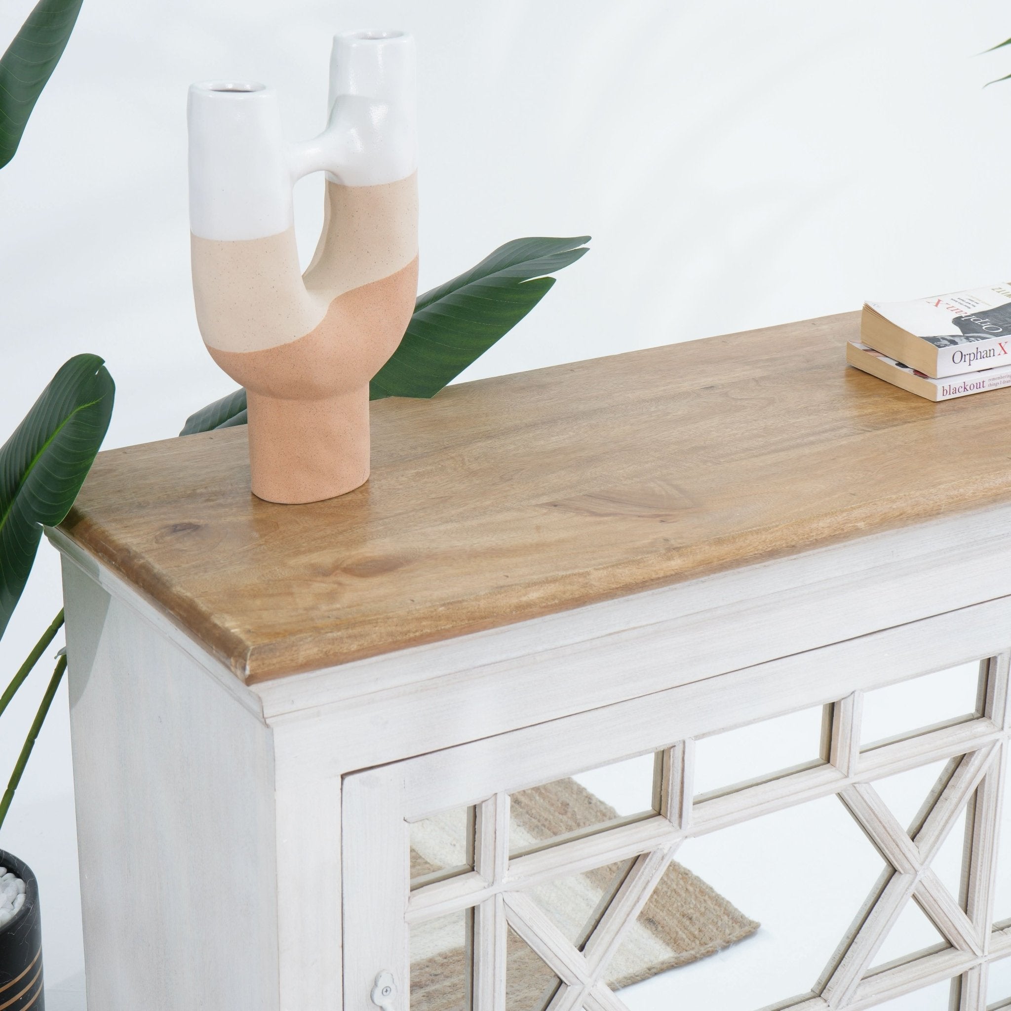 PORTO SLIDING GLASS DOOR TV STAND - Art and craft furniture