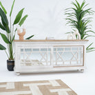 PORTO SLIDING GLASS DOOR TV STAND - Art and craft furniture