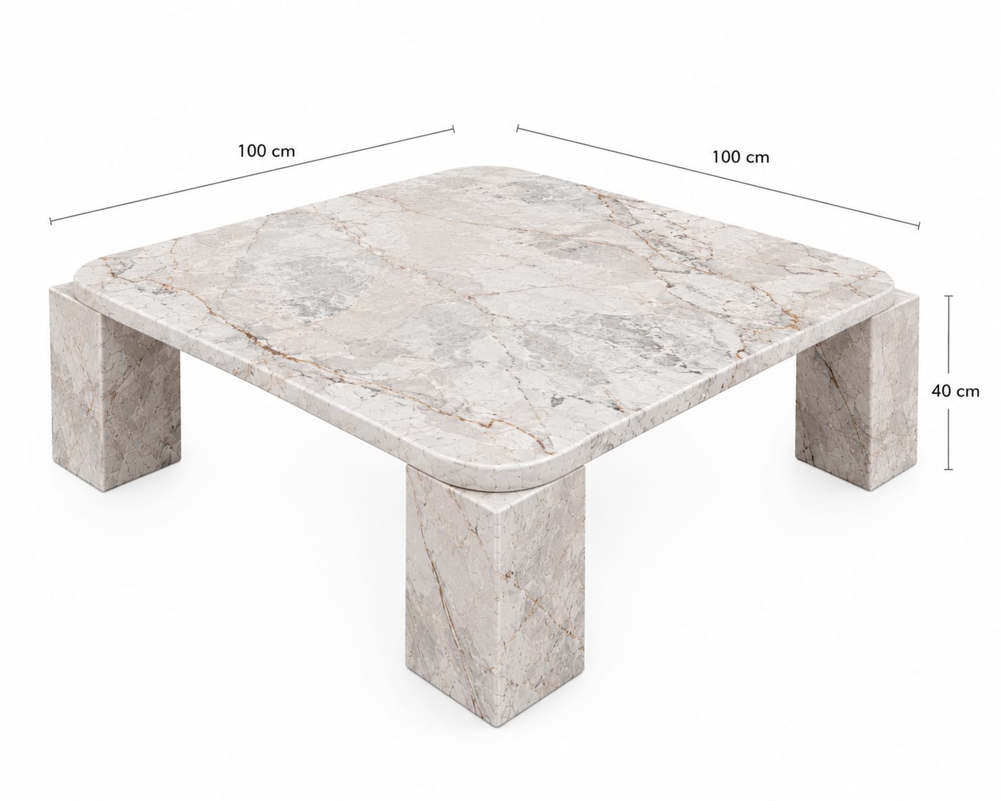 Premium Cremo Vein Marble Coffee Table - Art and craft furniture