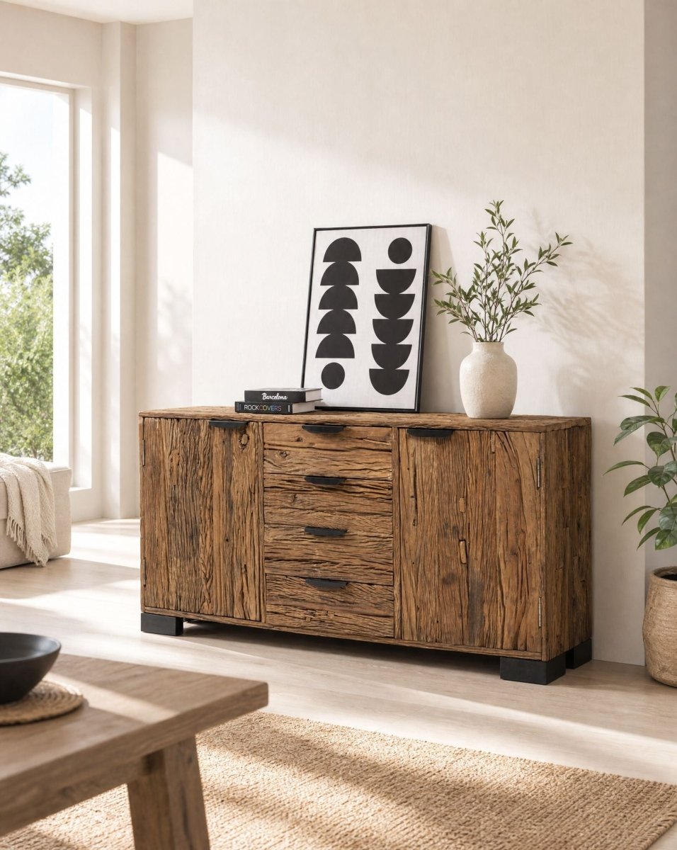 Railway Antique Wood Sideboard - Art and craft furniture