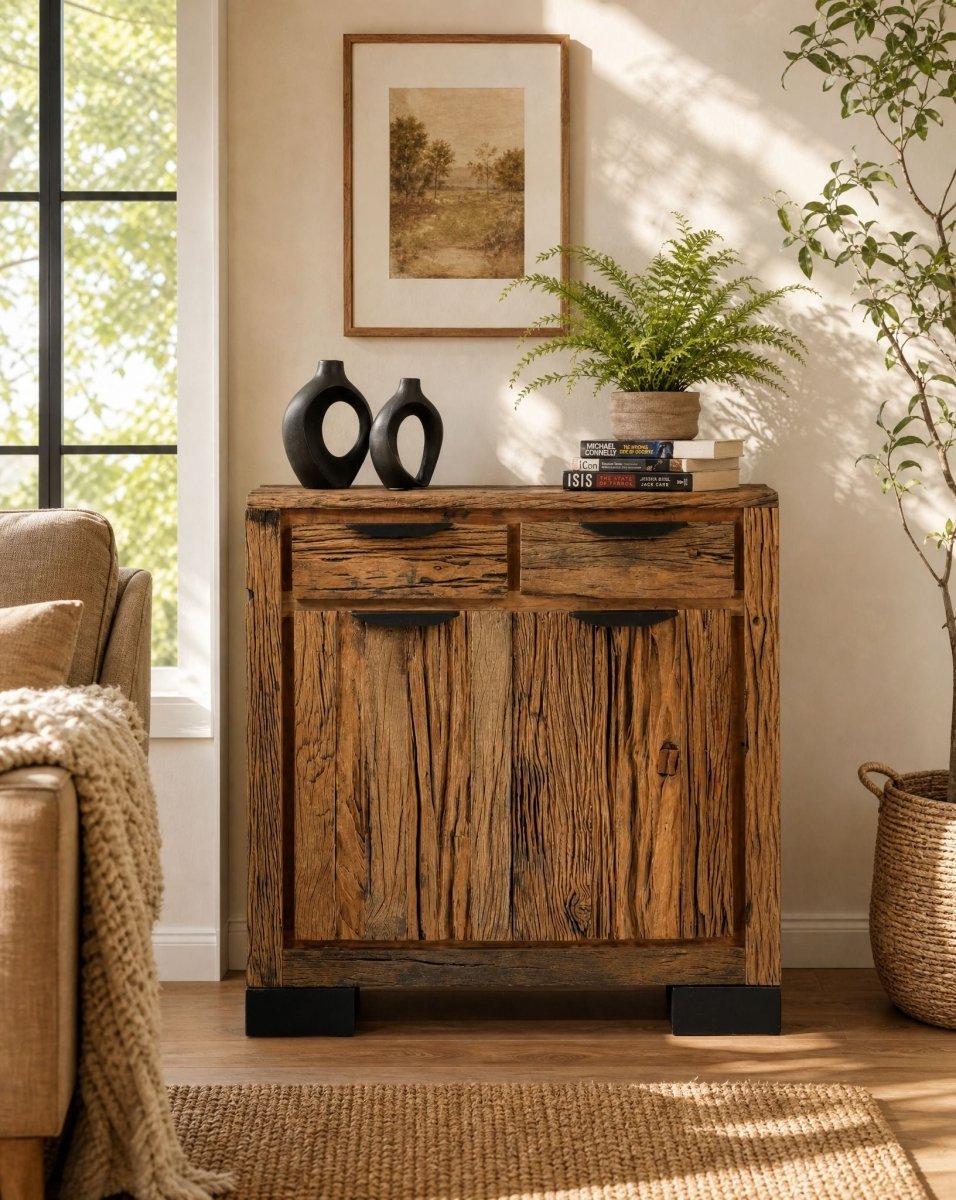 Railway Wood 2 Door 2 Drawer Sideboard - Art and craft furniture