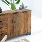 RAILWAY WOOD FOUR DRAWER TWO DOOR SIDEBOARD - Art and craft furniture
