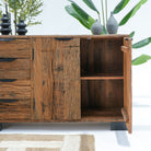 RAILWAY WOOD FOUR DRAWER TWO DOOR SIDEBOARD - Art and craft furniture