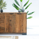 RAILWAY WOOD FOUR DRAWER TWO DOOR SIDEBOARD - Art and craft furniture