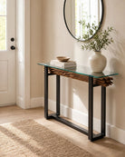 Railway Wood Log Console Table - Art and craft furniture