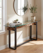Railway Wood Log Console Table - Art and craft furniture