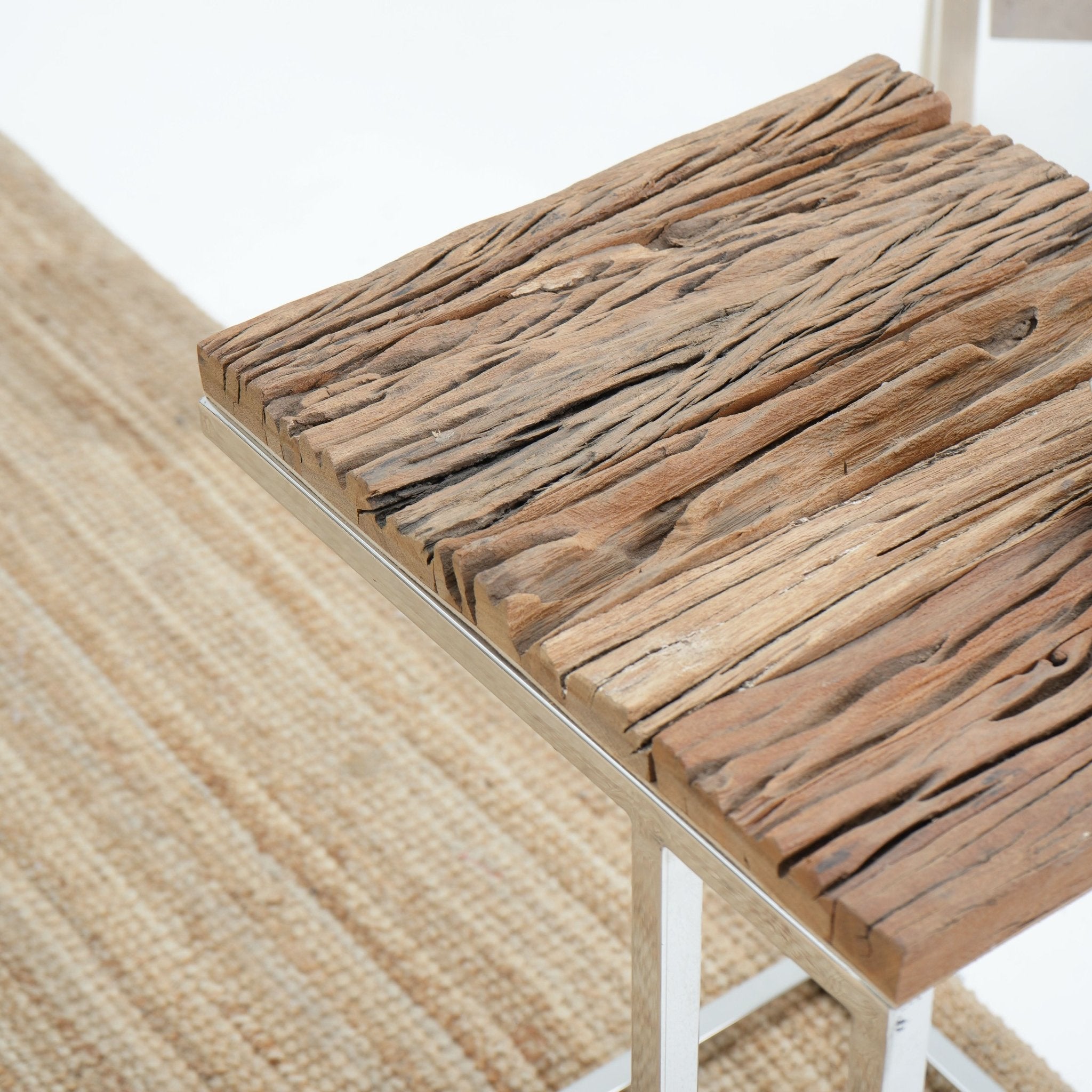 RAILWAY WOOD SIDE TABLE - Art and craft furniture