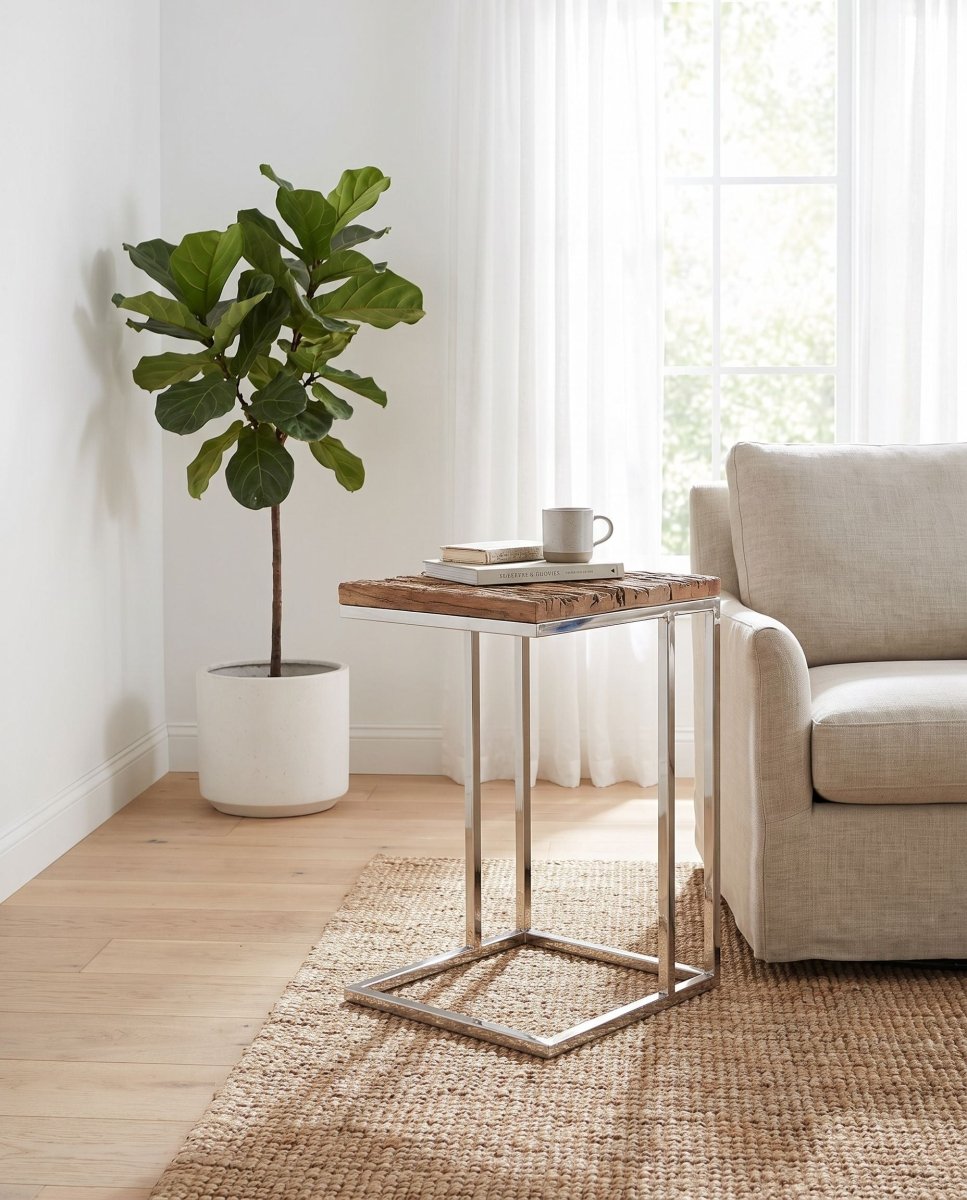 Railway Wood Side Table - Art and craft furniture