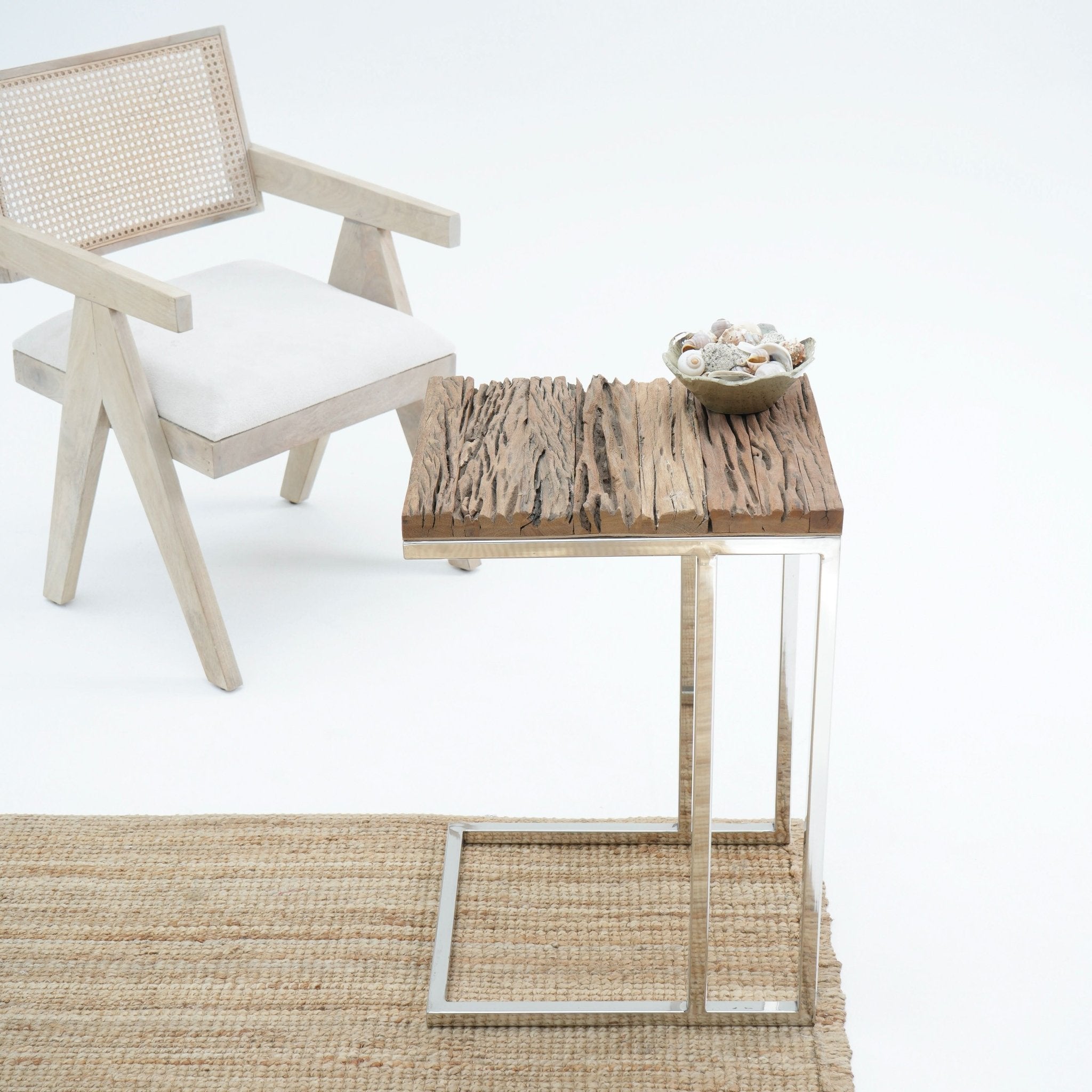 RAILWAY WOOD SIDE TABLE - Art and craft furniture
