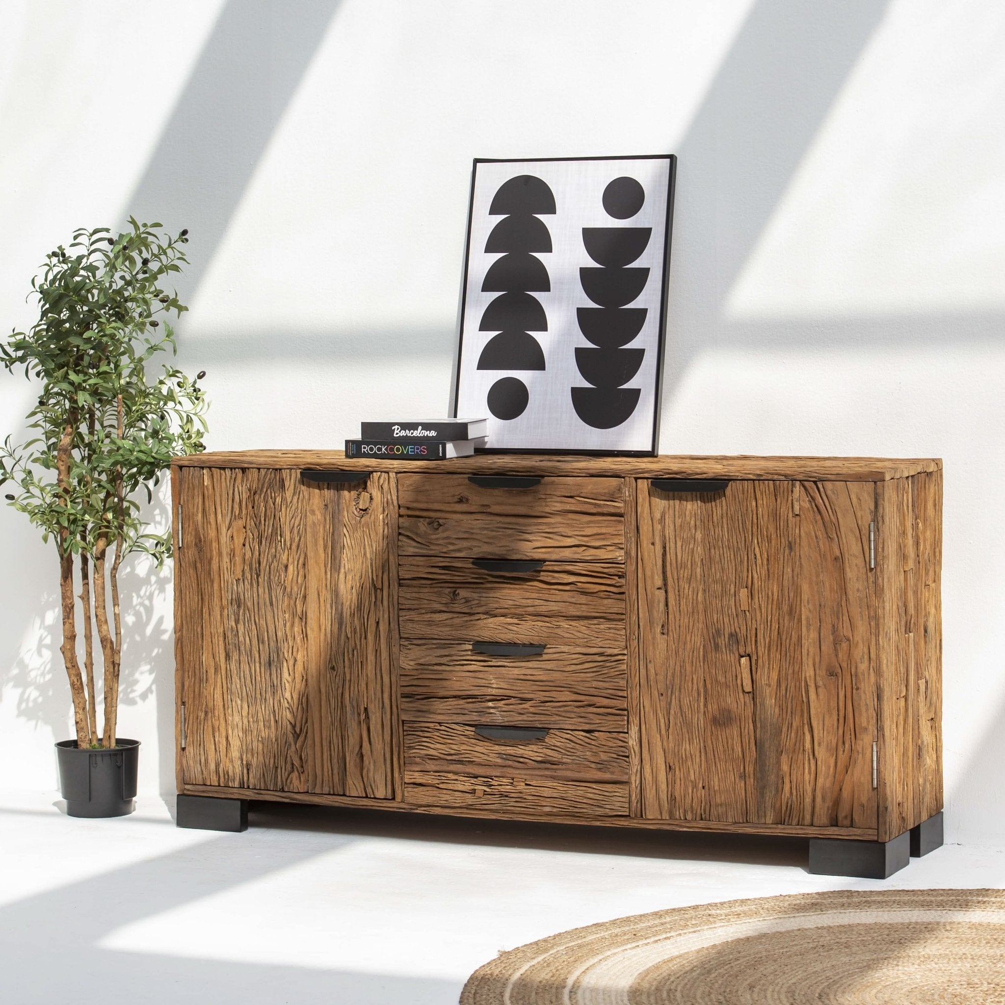 RAILWAY WOOD SIDEBOARD - Art and craft furniture