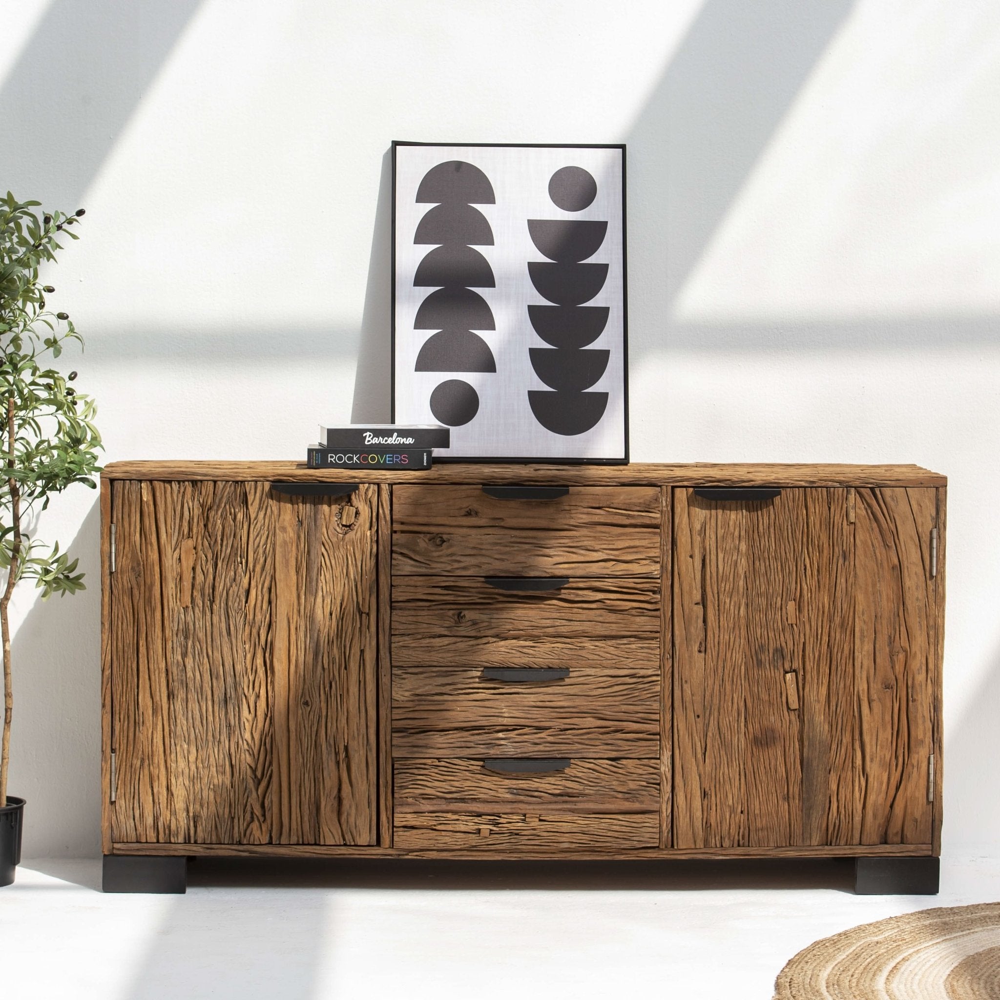 RAILWAY WOOD SIDEBOARD - Art and craft furniture