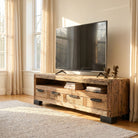 Railway Wood TV Stand - Art and craft furniture