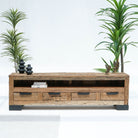 RAILWAY WOOD TV STAND - Art and craft furniture