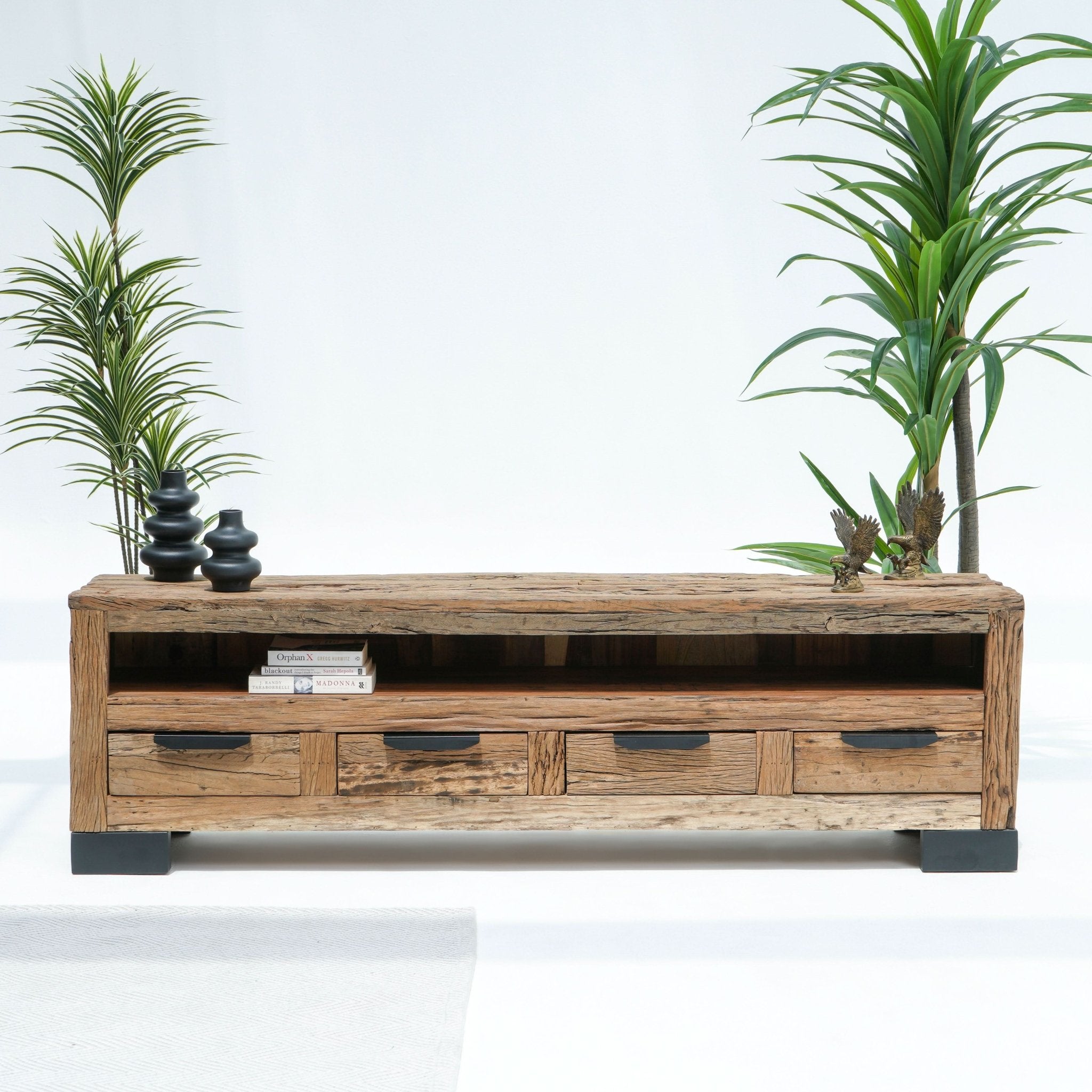 RAILWAY WOOD TV STAND - Art and craft furniture