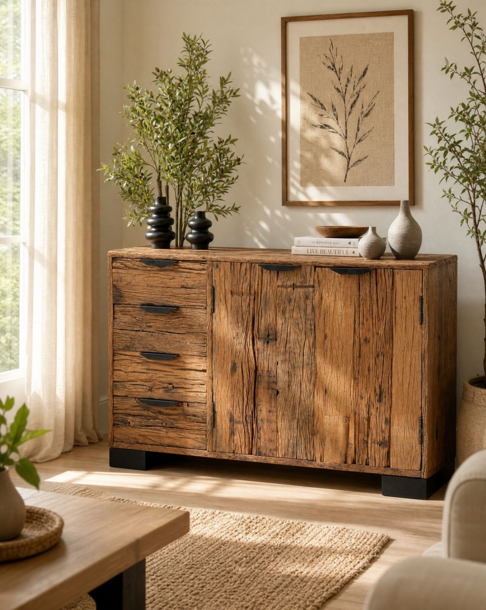 Railway Wood Two Door Sideboard - Art and craft furniture