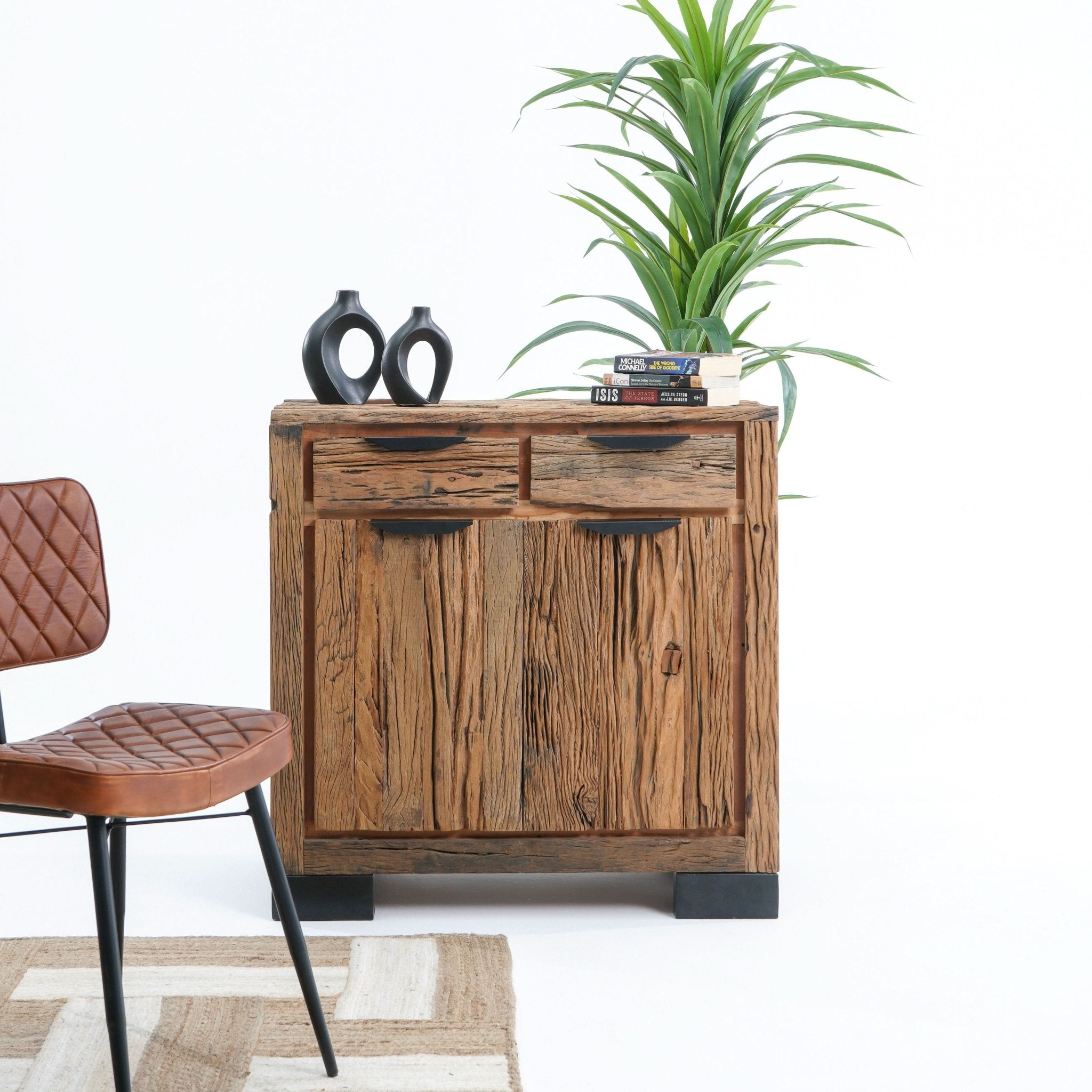 RAILWAY WOOD TWO DOOR SIDEBOARD - Art and craft furniture