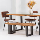 RAILWAY WOOD U LEG BENCH - Art and craft furniture