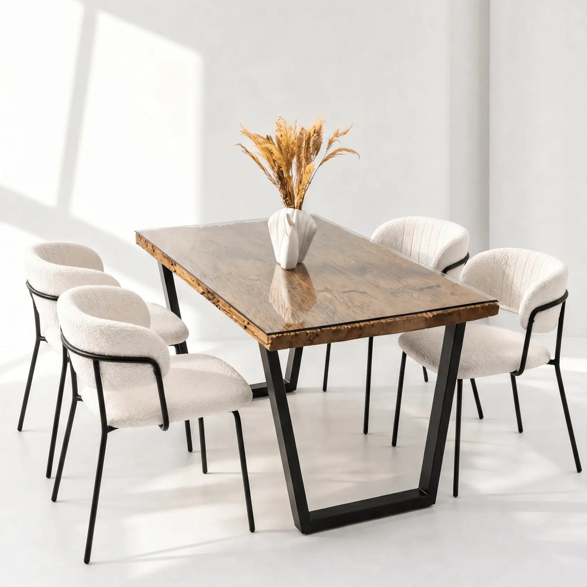 Railway Wood V Leg Dining Table
