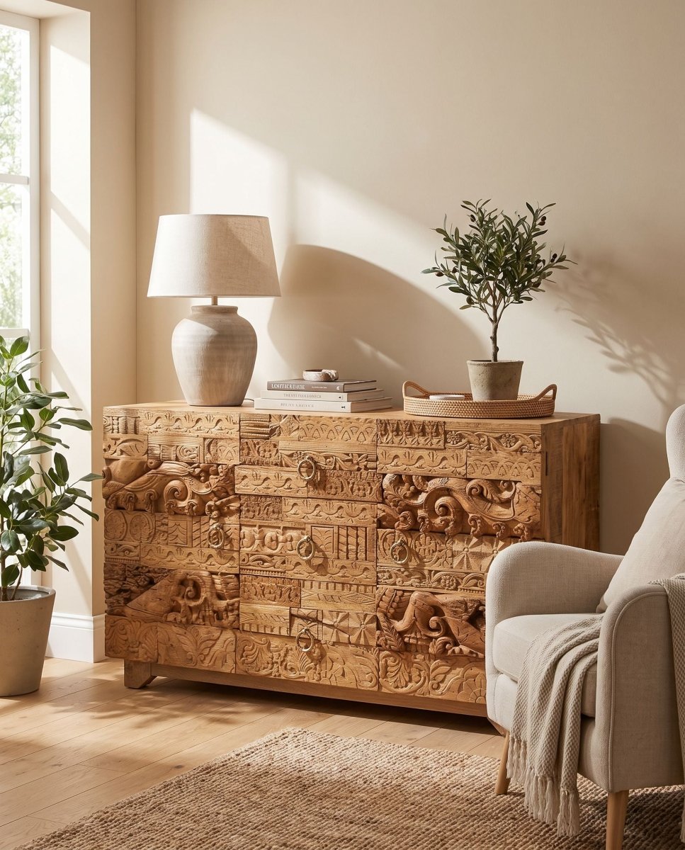 Rajwada Wooden Sideboard - Art and craft furniture