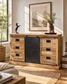 Rawden 6 Drawer 1 sliding Door Sideboard - Art and craft furniture