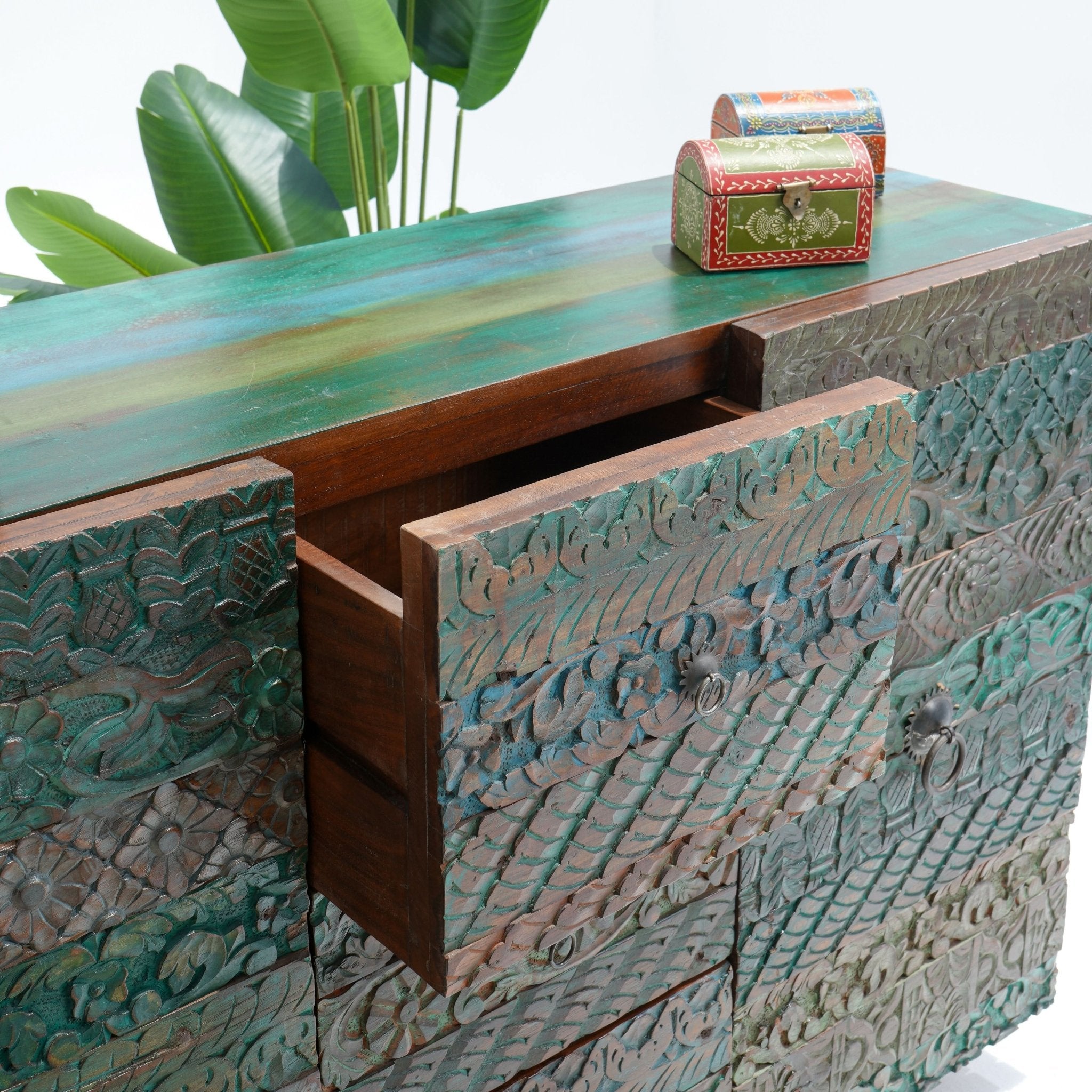 RECYCLE ANTIQUE TWO DOOR THREE DRAWER SIDEBOARD - Art and craft furniture