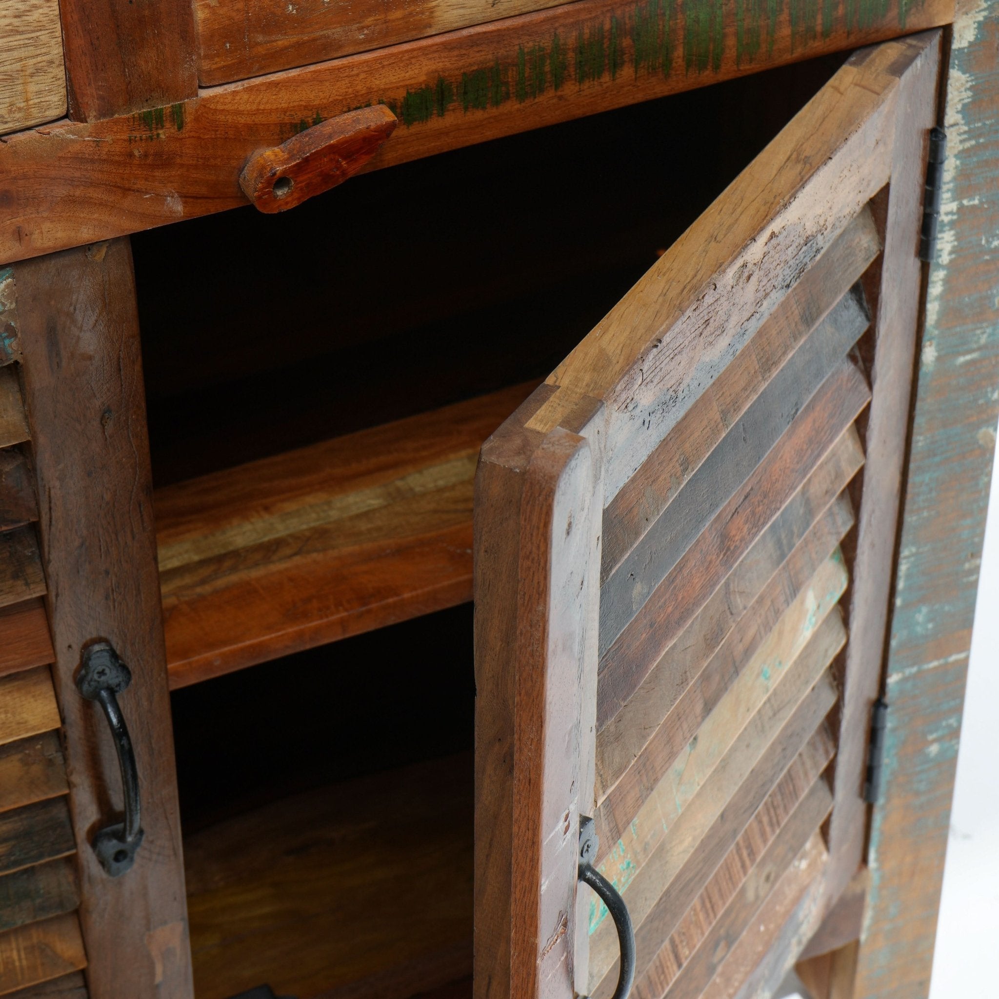 RECYCLE WOOD TWO DOOR TWO DRAWER SIDEBOARD - Art and craft furniture