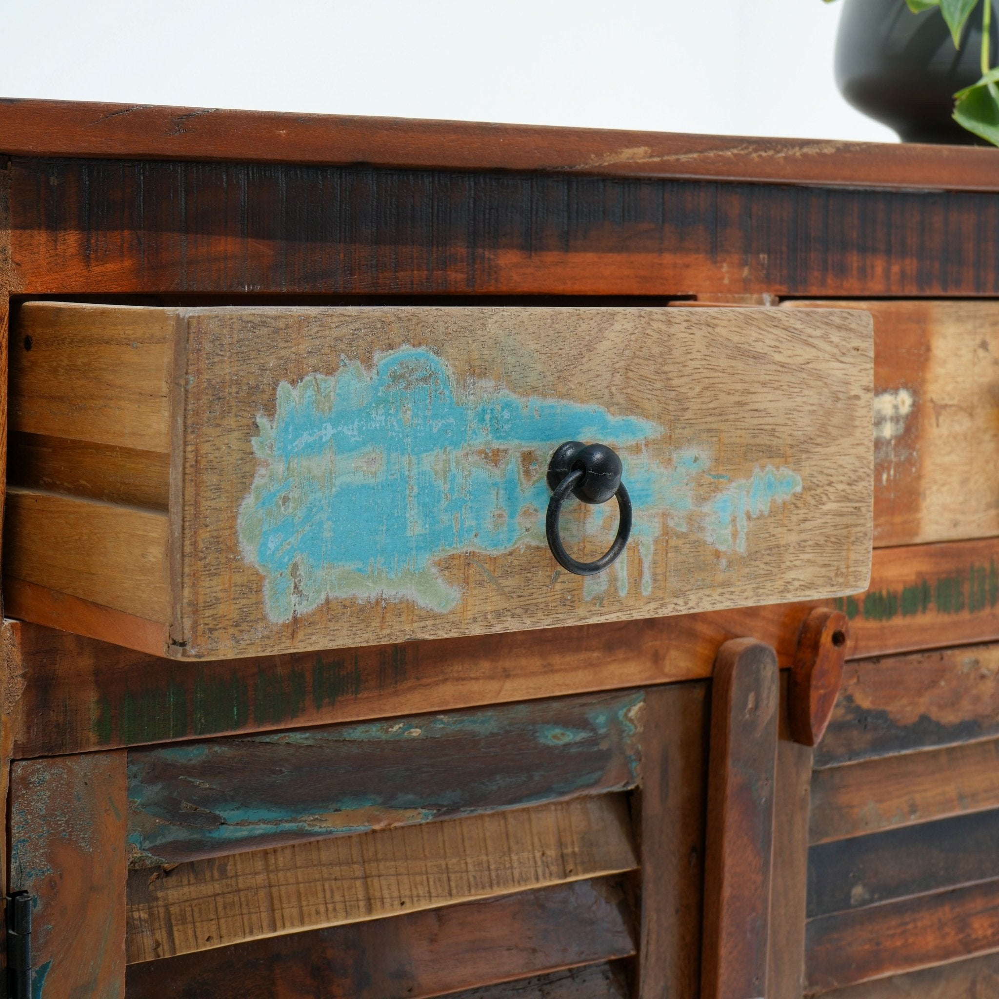 RECYCLE WOOD TWO DOOR TWO DRAWER SIDEBOARD - Art and craft furniture
