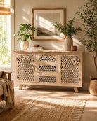 Regal 2 Door 3 Drawer Wooden Sideboard - Art and craft furniture