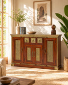 Regent Brass Fitted Wooden Sideboard - Art and craft furniture