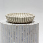 RIBBED OFF WHITE BOWL - Art and craft furniture