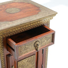 RICHMOND BRASS FTD ONE DRAWER ONE DOOR NIGHTSTAND TABLE - Art and craft furniture