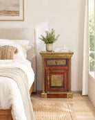 Richmond Brass One Door Nightstand Table - Art and craft furniture